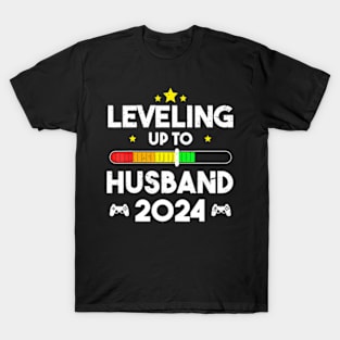 Leveling Up To Husband Loading Promoted to Husband Est 2024 T-Shirt